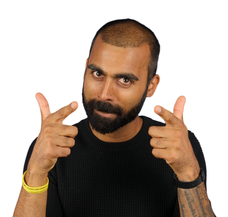 A man with a beard making a thumbs up sign.