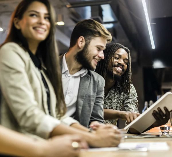 Group of people discussing the contents of the article